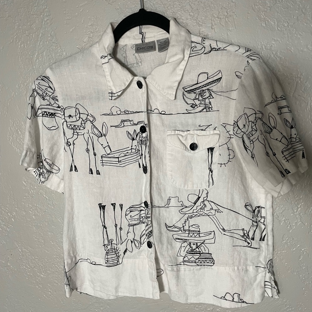 Chico's Linen Santa Fe Shirt